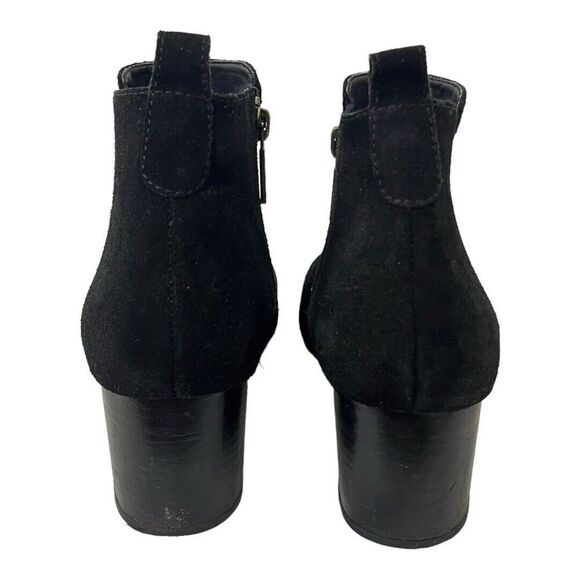 Able Womens Size 8 Black Suede Side Zip Ankle Boot Bootie - Picture 6 of 9